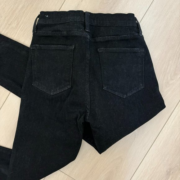 FRAME Black Le High Skinny Jeans Black Denim Ankle Slit, size 29 - Picture 5 of 6